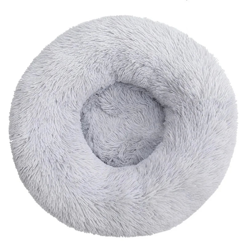 Round Pet Bed for Large Dog Bed, Donut, Long Plush Bed for Medium Dog, Warm Sleeping Sofa