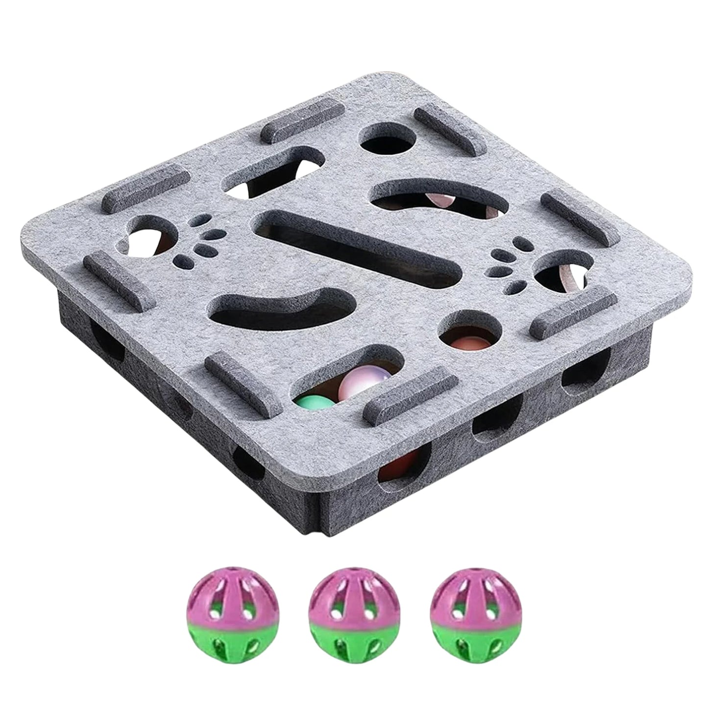 Cat Scratch Puzzle Enrichment Box W/3 Ball Interactive Cat Nail File Enrichment Box Cat Puzzle Toy Puzzle Box for Indoor