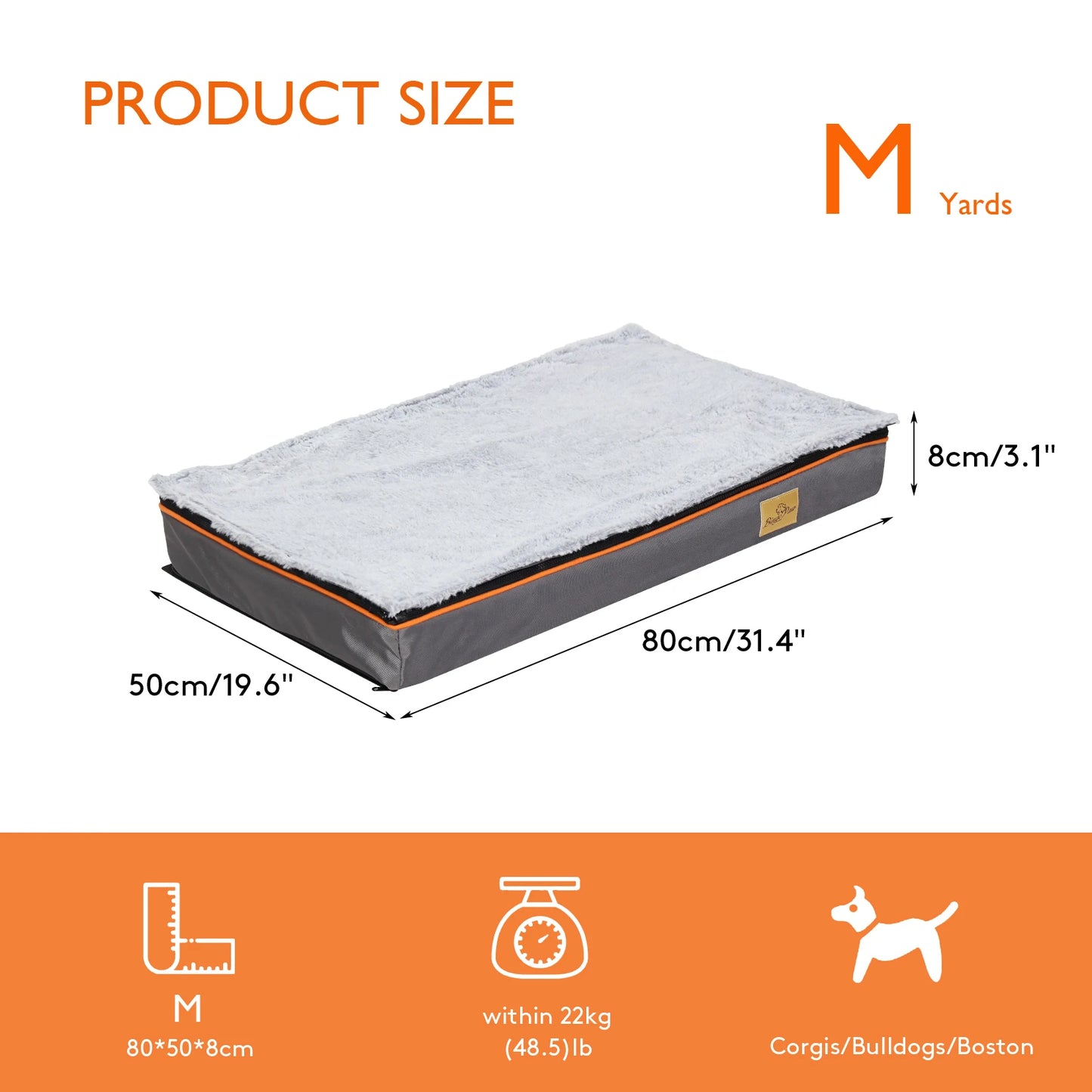 Dog Pet Bed Large Padded Orthopedic Dog Bed Foam Cushion Pets Pillow Bed with Washable Cover