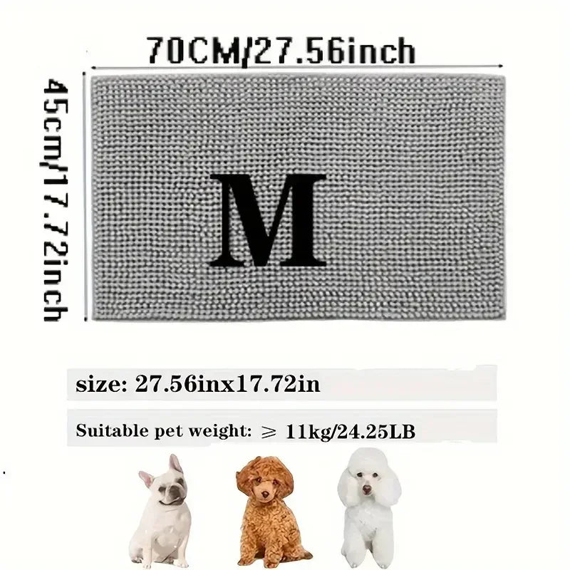 Dog Door Mat Mud Catcher - Absorbent Non-Slip Pet Paw Cleaner Mat, Washable Quick-Dry Indoor Rug for Mud