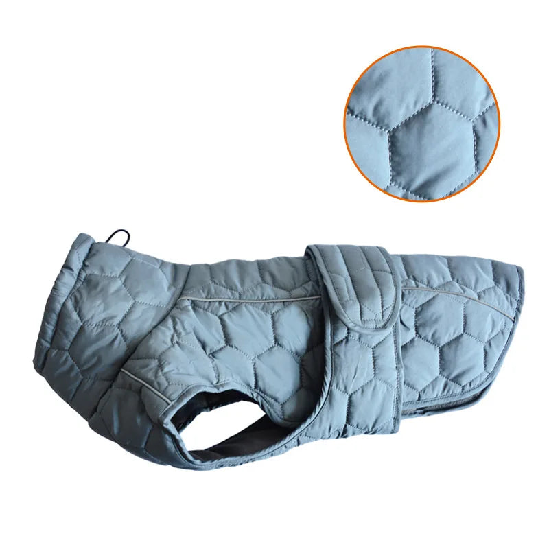 Winter Dog Clothes for Large Breed Reflective Snowsuit Big Dog Jacket with Fleece Lining Warm Coat for Whippet Greyhound Pet