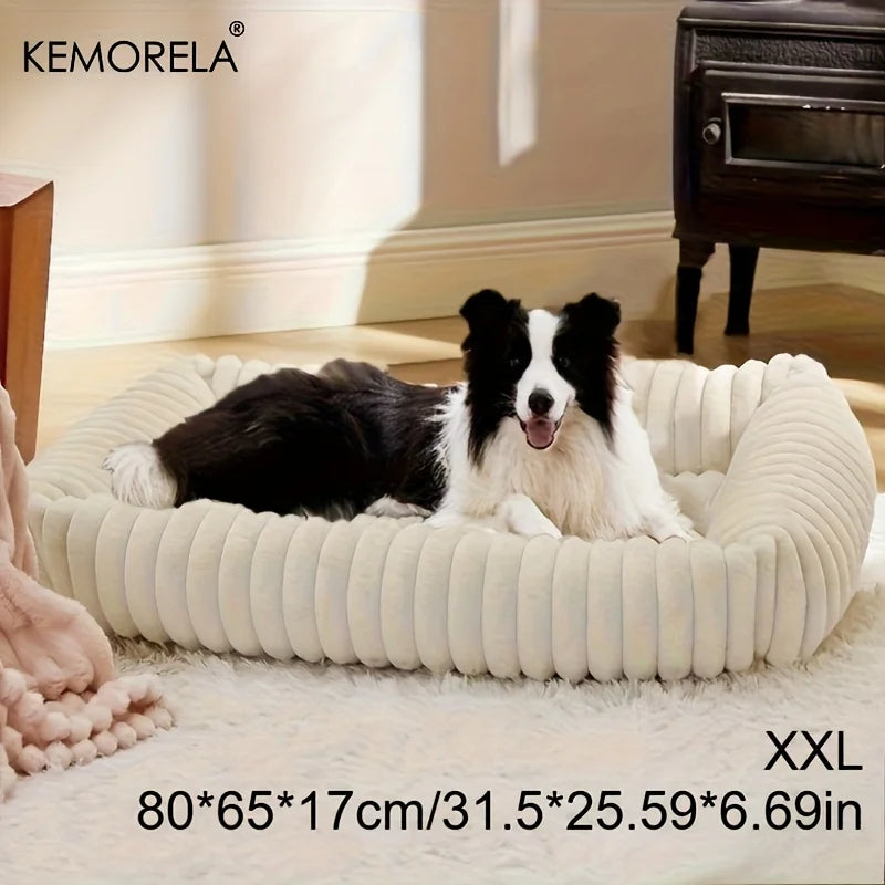 Orthopedic Plush Dog Bed - Mattress with High Resilience Support All Seasons Fluffy Pet Bed for Medium Large Dogs