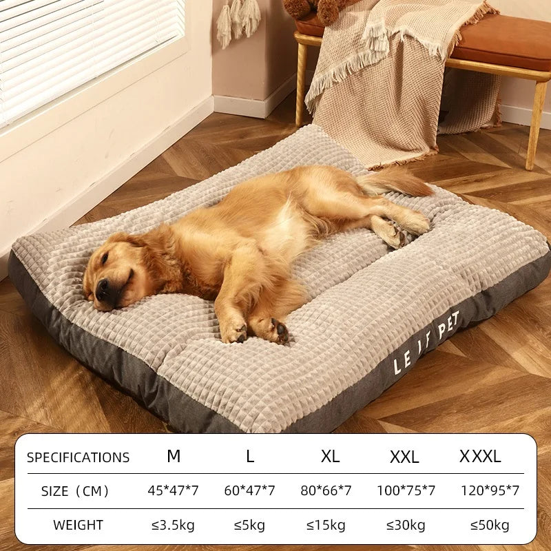 Winter Warm Dog Sleeping Bed, Soft Fleece Blanket, Detachable Mat Cushion for Small Medium Large Dogs