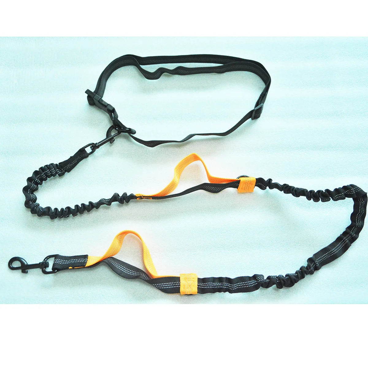 Double elastic reflective running leash, portable and retractable dog leash