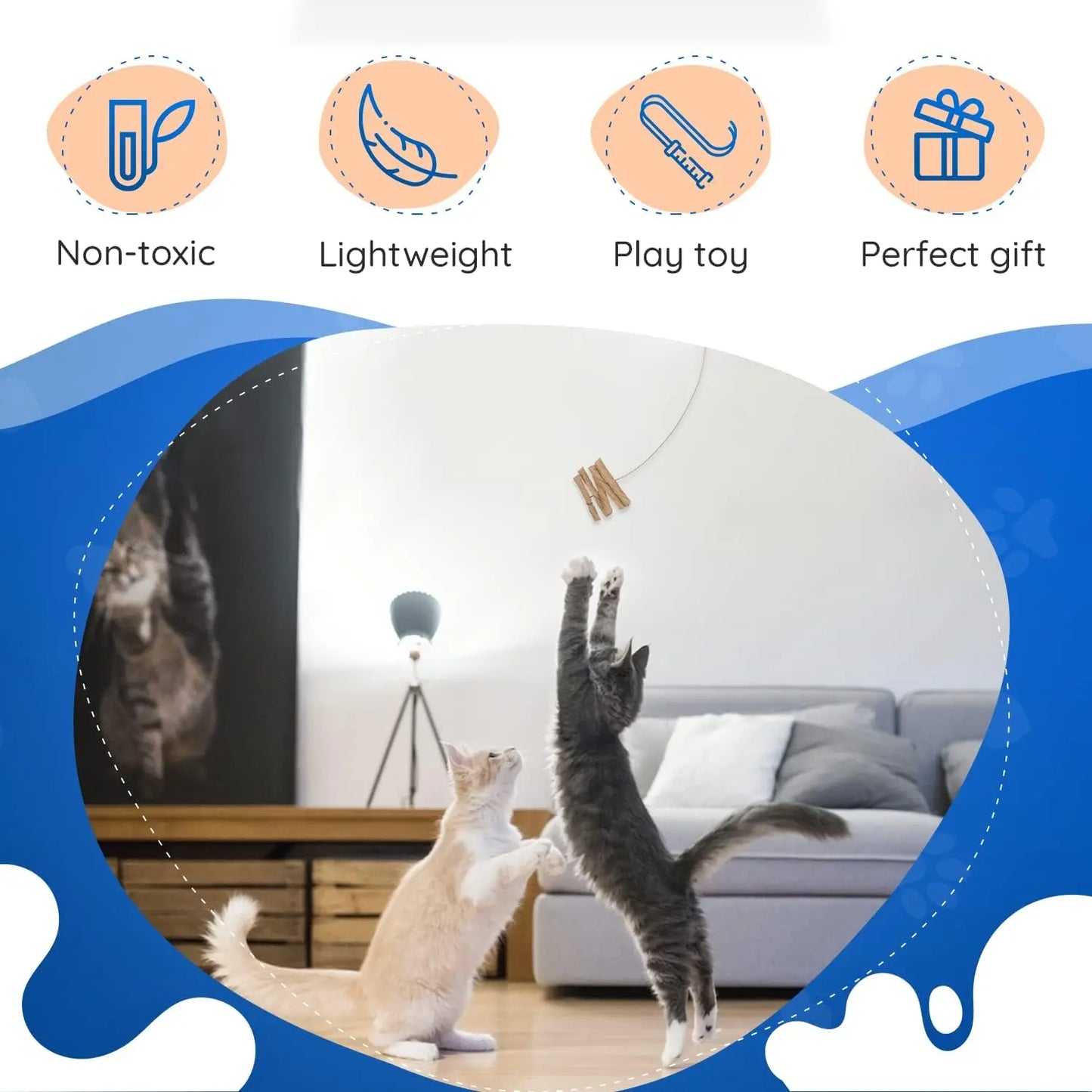 3 Pack Cat Dancer Toys, Paper Roll on Flexible Wire for Interactive Kitten Play & Exercise