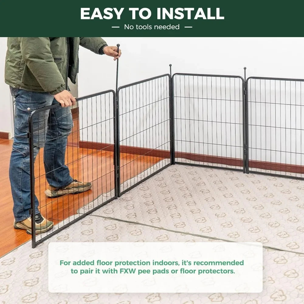 Dog Fence for Yard, RV Camping, 40 Inches, 16 Fences for Medium and Large Dogs