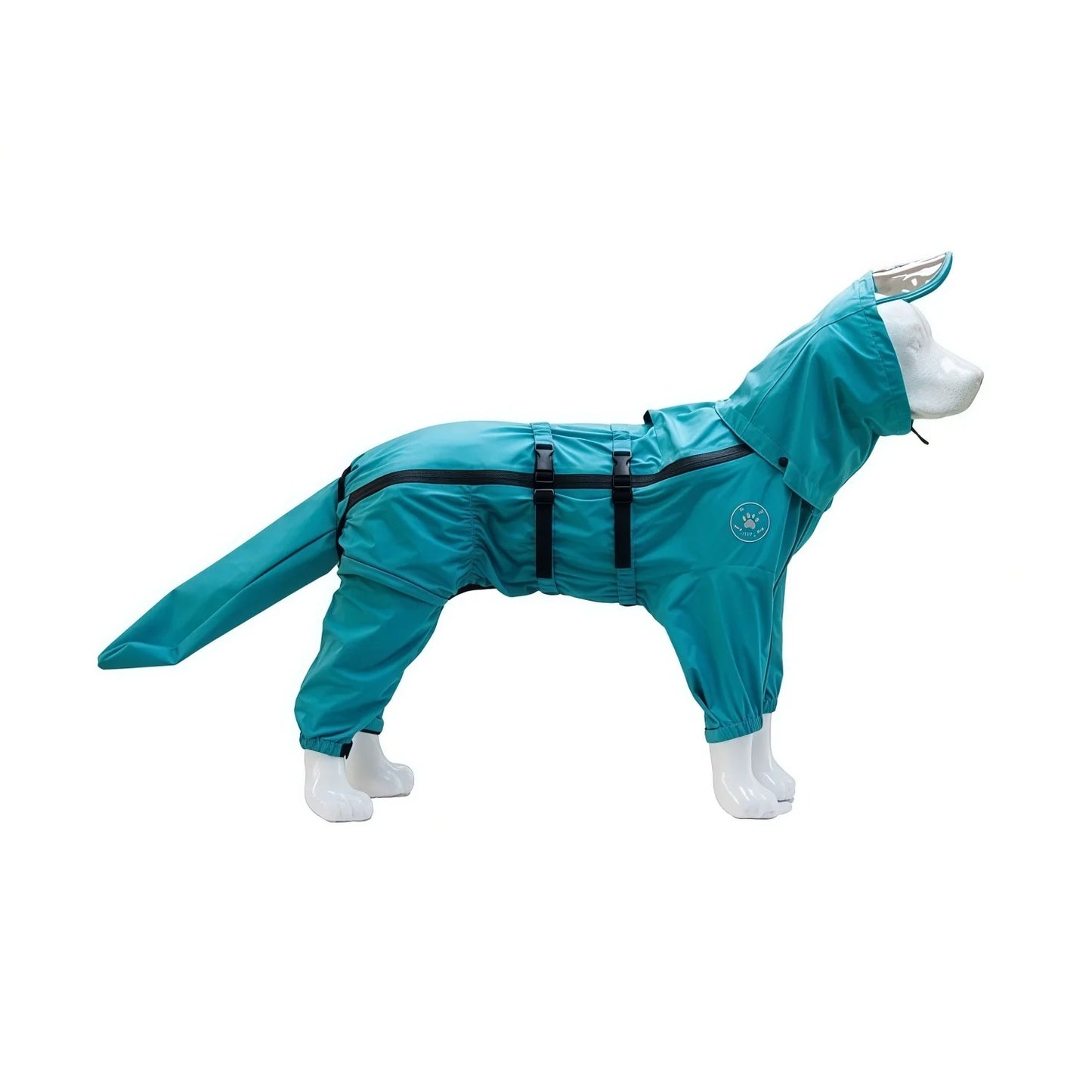 Waterproof Dog Raincoat Jumpsuit with Detachable Hood, Full Leg Coverage Rain Jacket for Large Dogs, Reflective Adjustable