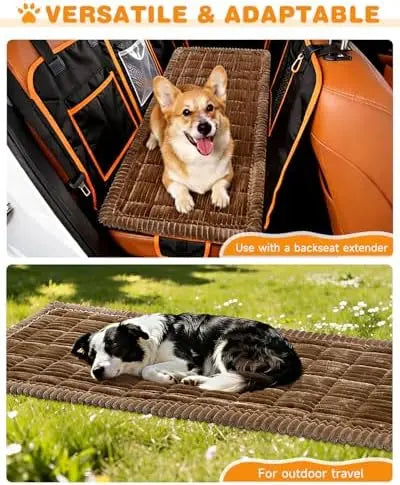 Dog Car Bed with Non-Slip Base – Lightweight Travel Pet Seat Mat for SUVs, Trucks & Cars – Easy Storage