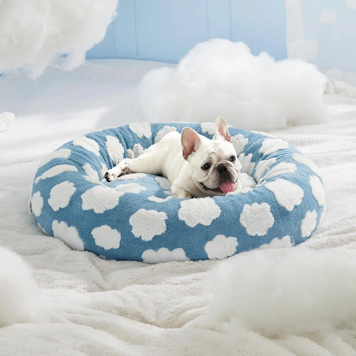 Warm Calming Donut Bed - Fluffy Soft Pet Bed for Small/Medium/Large Dogs & Cats | Washable Anti-Slip Round Bedding