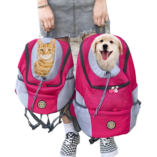 Outdoor Pet Dog & Cat Carrier Bag, Portable Travel Backpack  and Front Bag with Double Shoulder Mesh Backpack