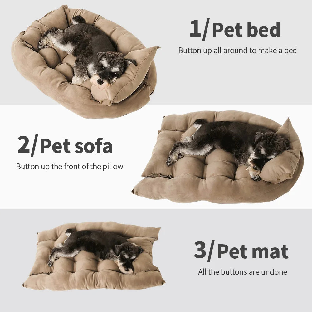 Multifunction Dog Bed Mat, 3 IN 1 Dogs & Cat Sleeping Bed , Sofa & Warm