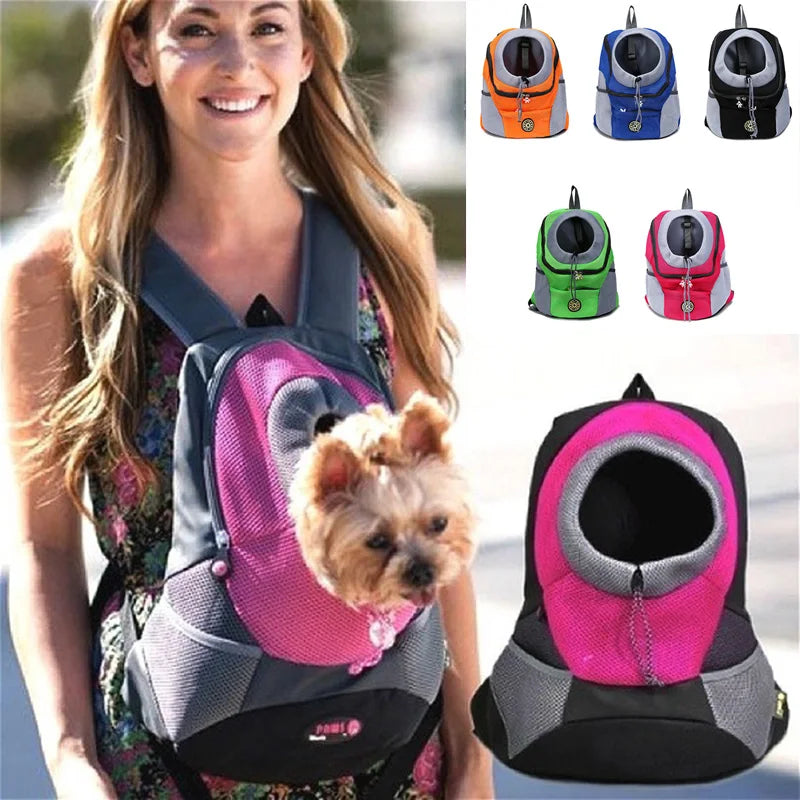 Outdoor Pet Dog & Cat Carrier Bag, Portable Travel Backpack  and Front Bag with Double Shoulder Mesh Backpack