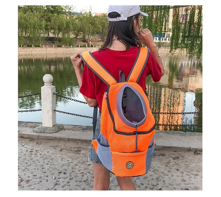 Outdoor Pet Dog & Cat Carrier Bag, Portable Travel Backpack  and Front Bag with Double Shoulder Mesh Backpack