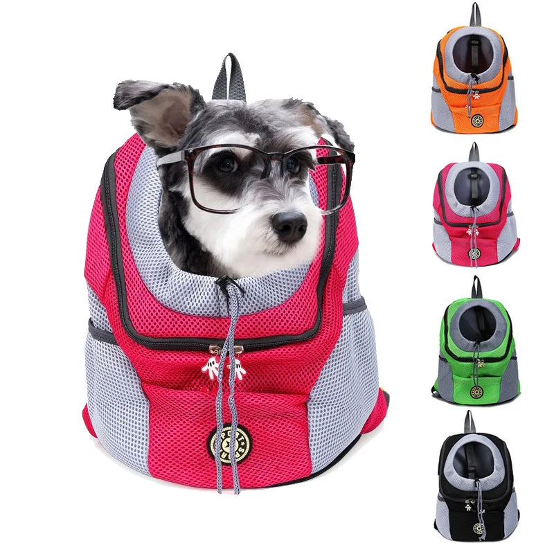 Outdoor Pet Dog & Cat Carrier Bag, Portable Travel Backpack  and Front Bag with Double Shoulder Mesh Backpack