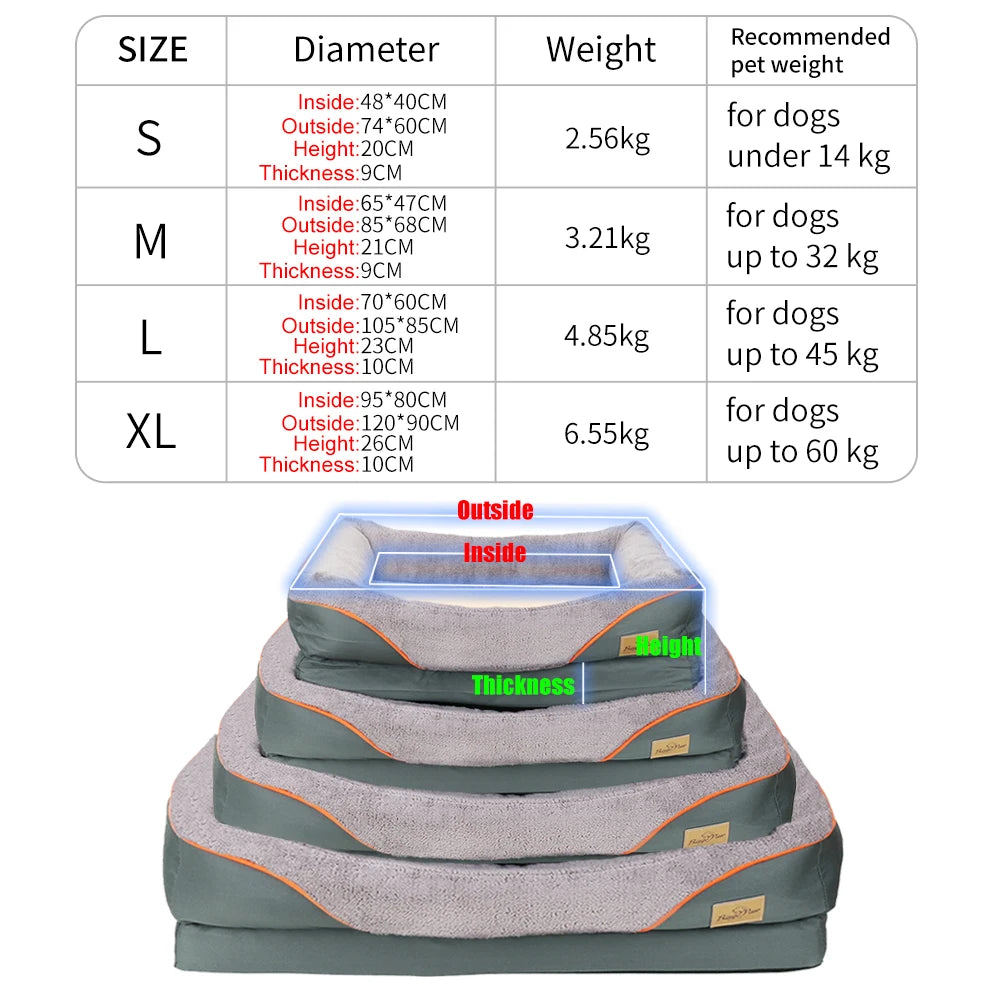Heavy Duty Large Orthopedic Pet Bed Soft Cushion Foam Waterproof Sofa