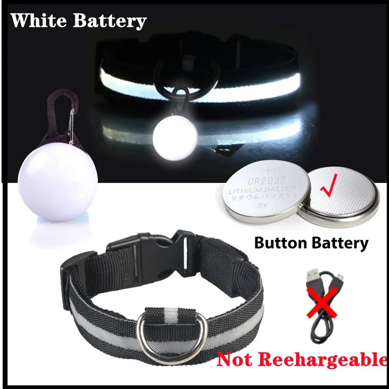USB Charging Glowing Dog Collar With Pendant Detachable Luxury Led Light Bright For Small Dogs Cat Night Safety Collar Wholesale