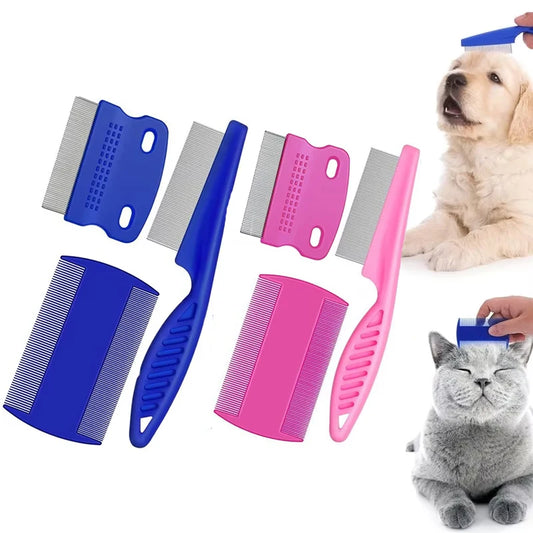 Flea Comb for Cat & Dog Grooming. 3 Pcs/comb set Removes Mucus and Crust Small Lice Fleas