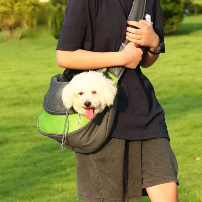 Portable Pet Puppy Carrier for Outdoor Travel, with Shoulder Bag, Breathable Mesh Oxford Fabric Comfort Sling, Tote & Pouch for Dogs