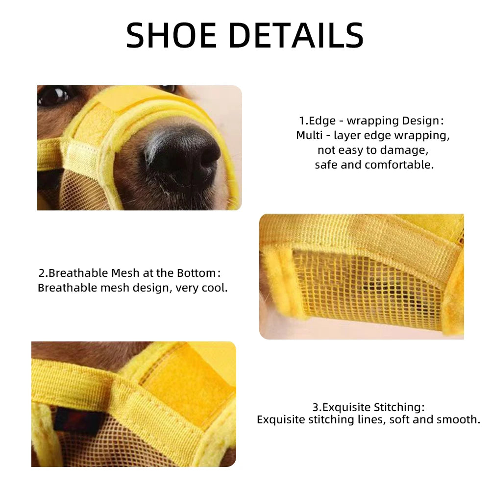 Adjustable Mesh Pet Muzzle Anti Barking Anti-bite Breathable Mouth Cover Drinkable Duckbill Cover For Small Medium Dog Pet Suppl