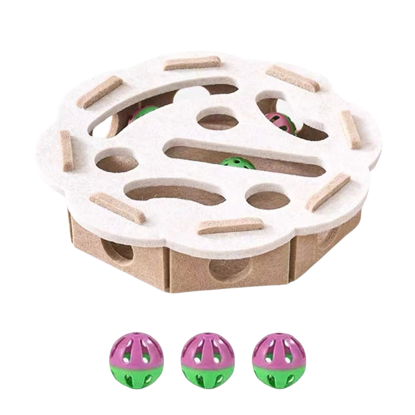 Cat Scratch Puzzle Enrichment Box W/3 Ball Interactive Cat Nail File Enrichment Box Cat Puzzle Toy Puzzle Box for Indoor