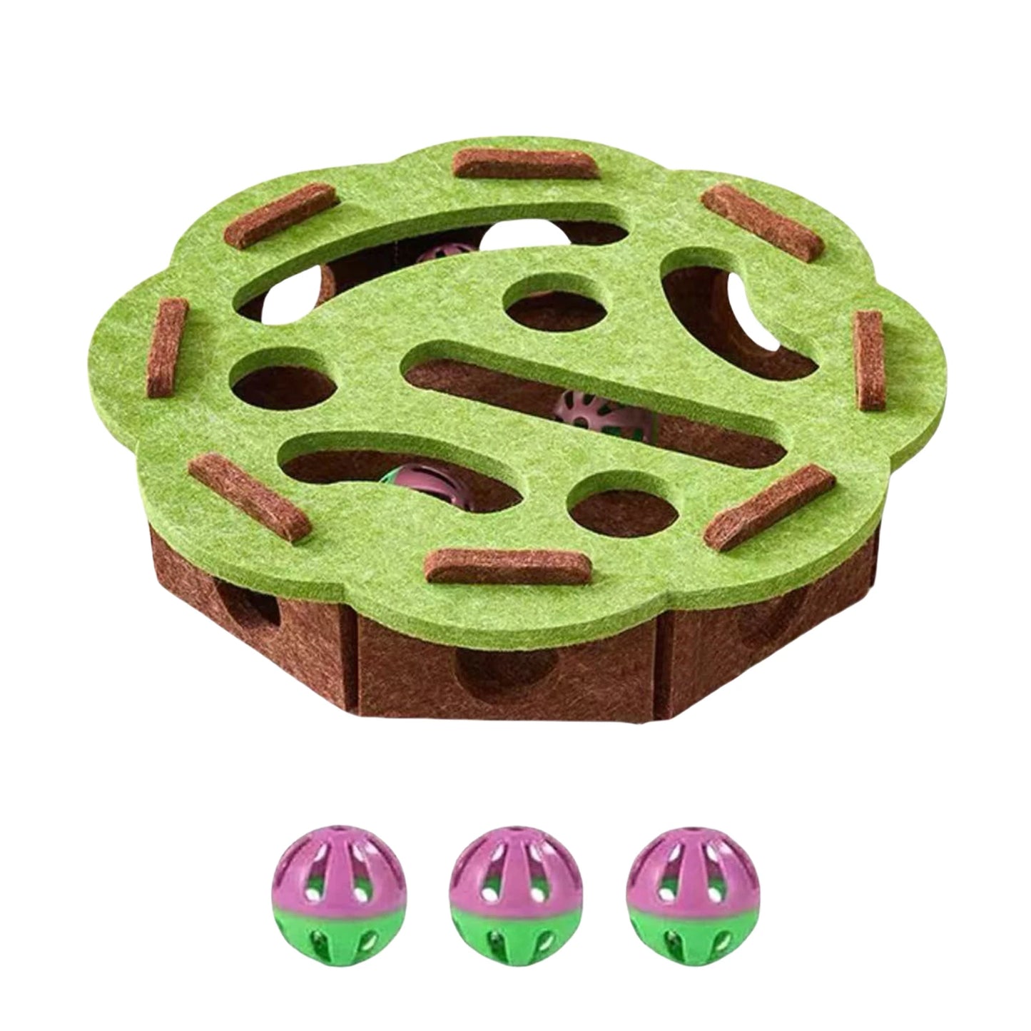 Cat Scratch Puzzle Enrichment Box W/3 Ball Interactive Cat Nail File Enrichment Box Cat Puzzle Toy Puzzle Box for Indoor