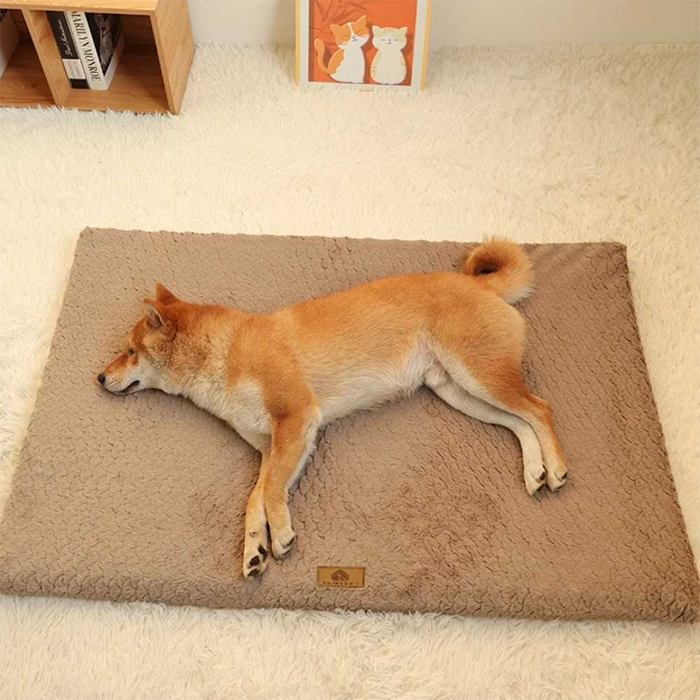 3D Foam Dog Bed With Removable Washable Faux Fur Cover, with Orthopedic Waterproof and Anti-Slip bottom.
