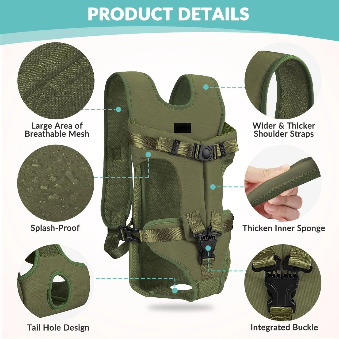 Pet Front Carrier Backpacks Adjustable Hands Free Dog Backpack For Small Medium Dogs Breathable Cats Outdoor Travel Carrier Bags