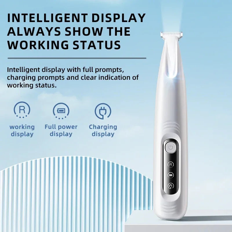 Type C Dog Paw Trimmer with LED Light, Waterproof Pet Hair Trimmer with LED Display, Dog Clippers for Grooming 18mm Widen Blade