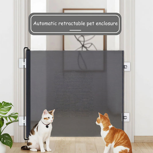 Automatic Retractable Cat Gate Particularly Convenient Training Tool Safety Enclosure Suitable for Puppy Pet Supplies