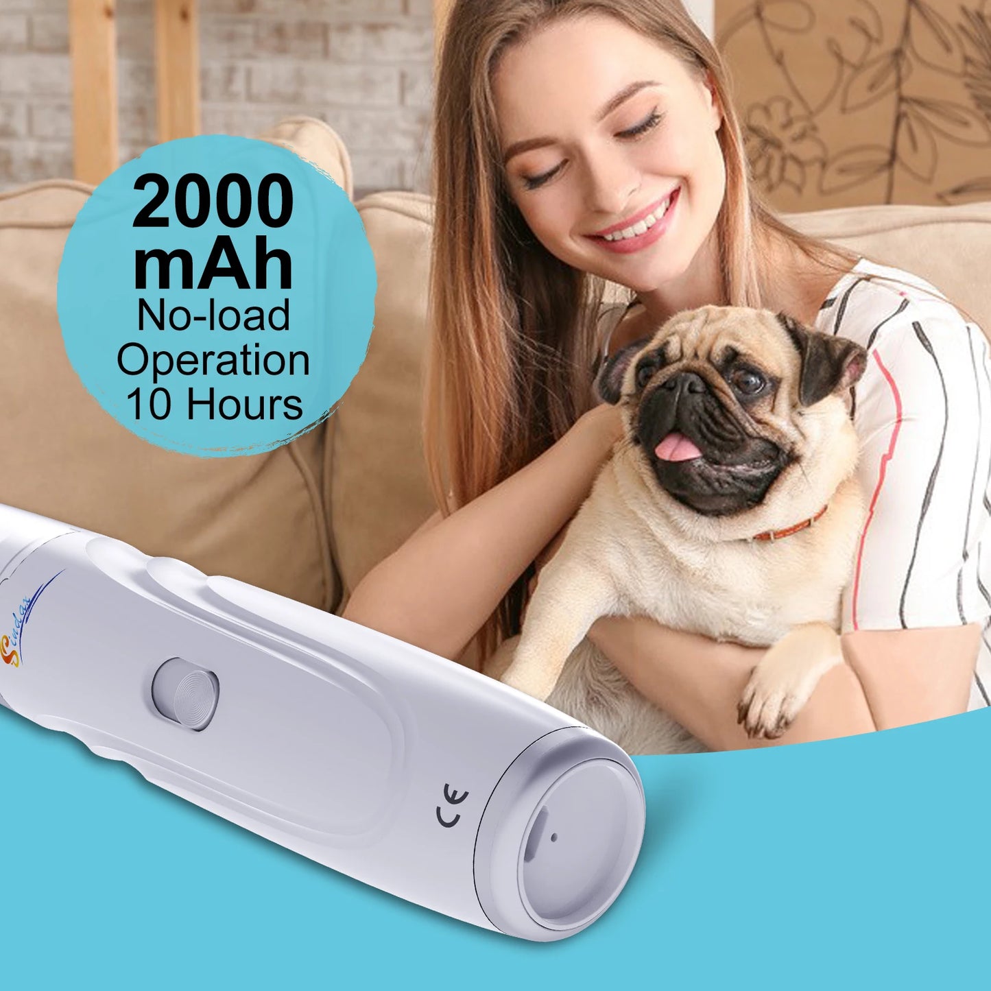 Dog Nail Grinder, USB Rechargeable Electric Pet Paws, Clipper & Trimmer, Painless Paws Grooming, Quiet 2-Speed Dog Nail File