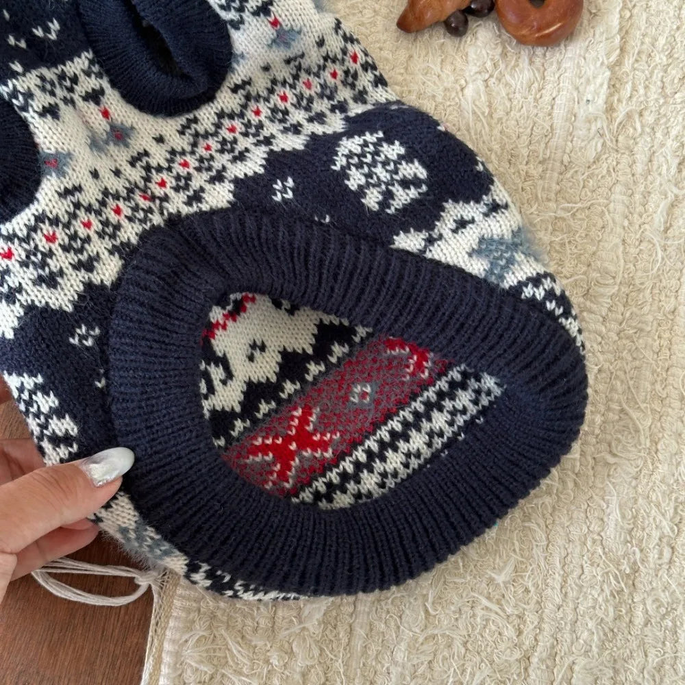 Christmas Hooded Sweater Autumn Winter Cat Dog Pet Clothes Warm Soft Comfortable Holiday Atmosphere Party Dressing Photography