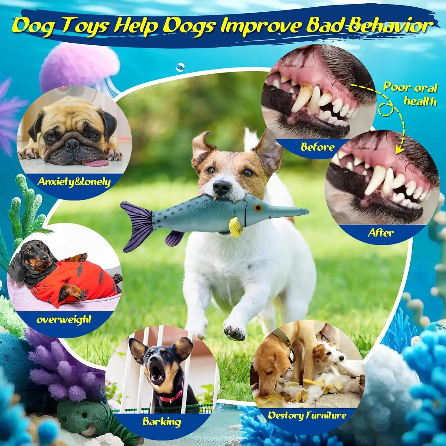 Large Squeaky Dog Toys :Plush Soft Dog Chew Toys - Tug of War for Large, Small, Medium, Puppy Breeds-Puppy Toys to Keep Them Busy