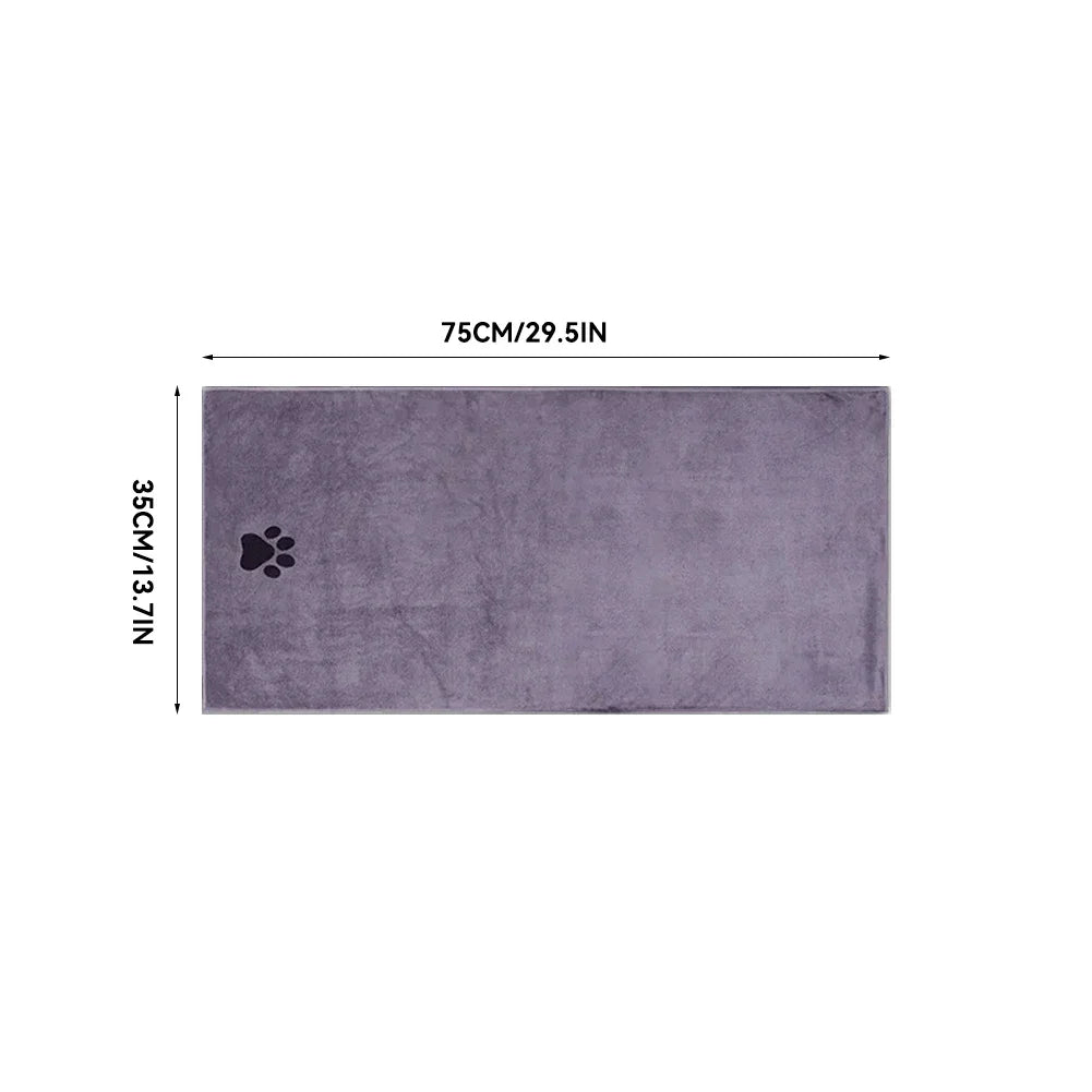 35*75cm/50*100cm Microfiber Pet Bath Towel, Embroidered, Super Soft Absorbent for Cat & Dogs