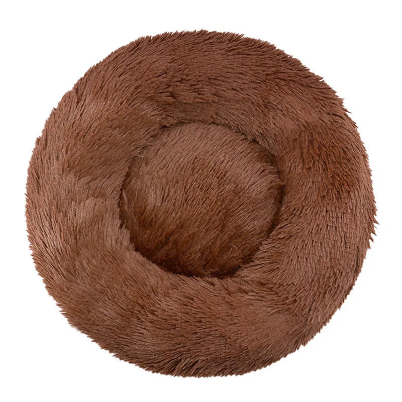 Round Pet Bed for Large Dog Bed, Donut, Long Plush Bed for Medium Dog, Warm Sleeping Sofa