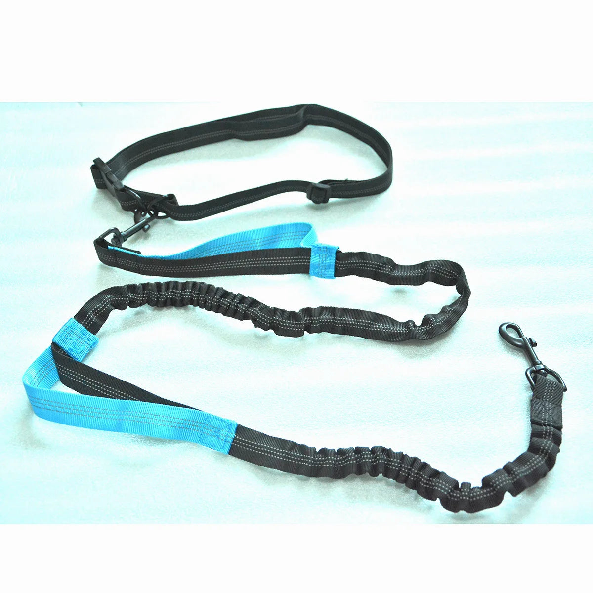 Double elastic reflective running leash,  portable and retractable dog leash