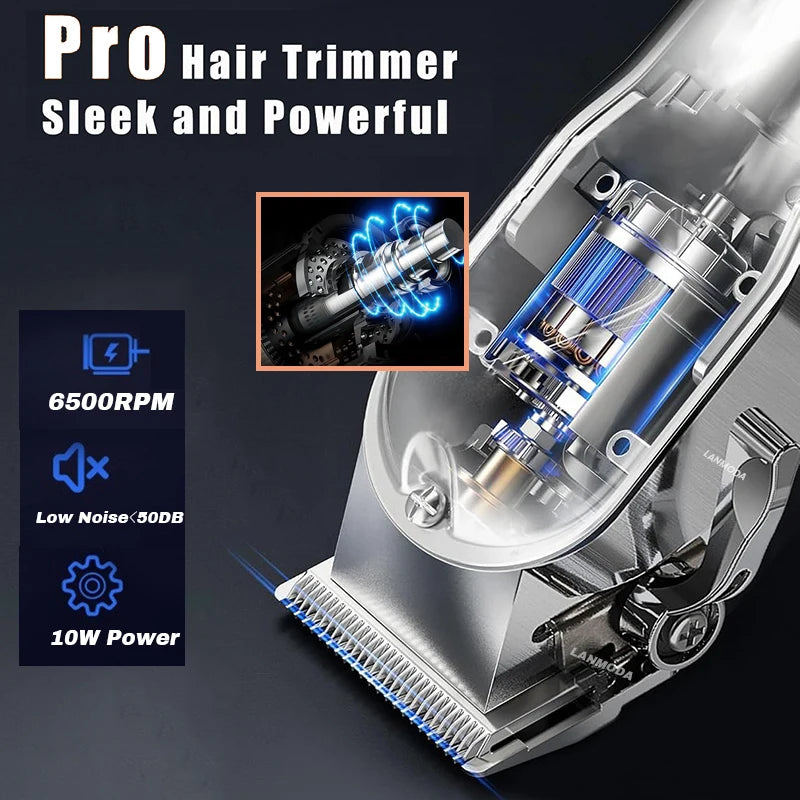 Professional Dog Hair Clippers,  Full Metal Rechargeable Pet Trimmer, Cat Shaver Cutting Machine, Puppy Grooming Haircut, Low Noise