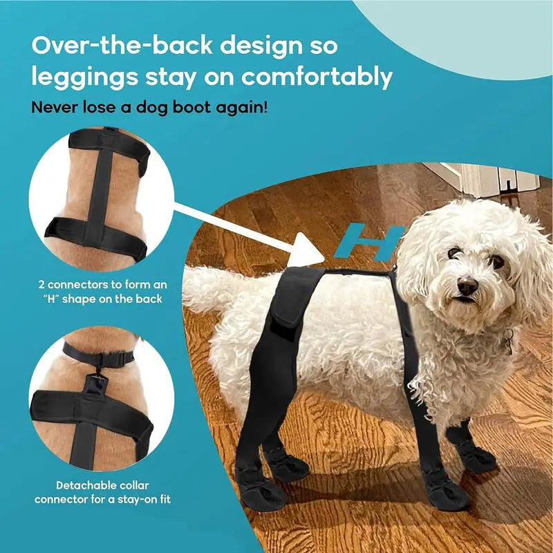 Dog Suspender Boots Waterproof Paw Protectors Soft Puppy Boots Non-slip Dog Winter Shoes Adjustable Booties for Dogs Paws