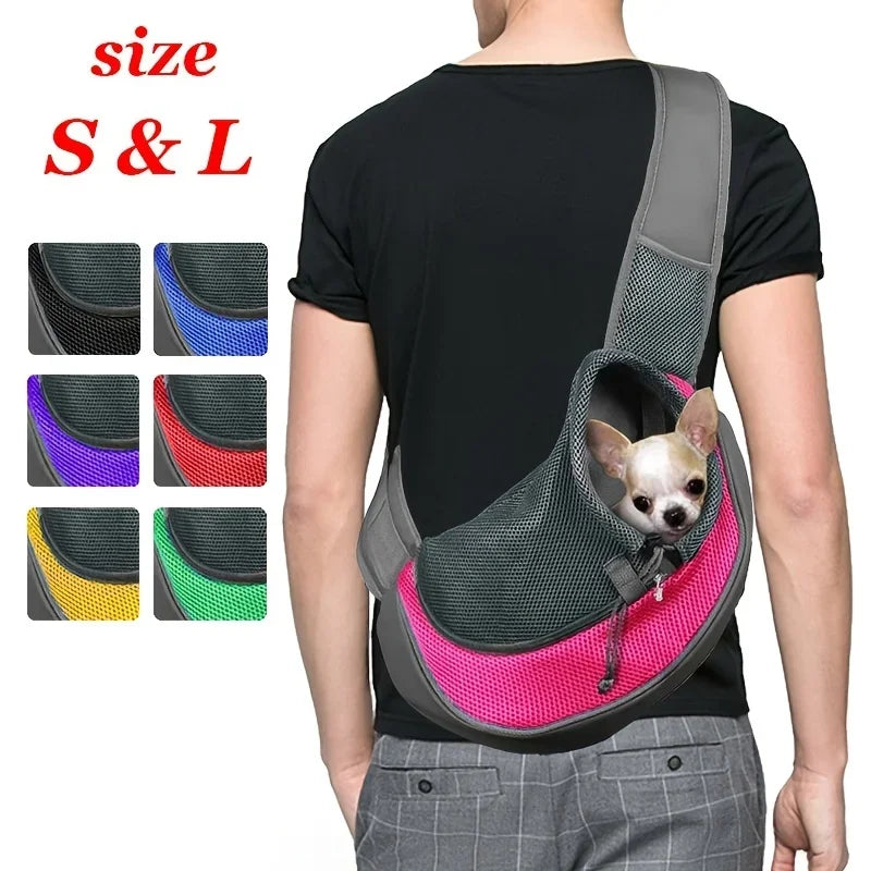 1Pc Dog backpack, Dog Sling Carrier with Breathable Mesh for Travel. Crossbody Bag For Puppy & Cat Hiking & Camping