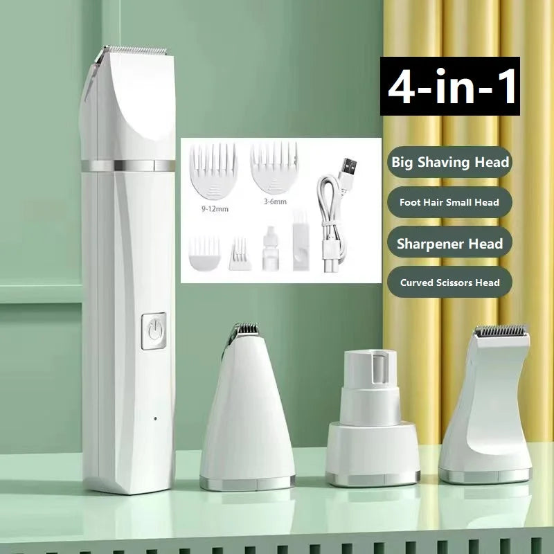 Professional 4-in-1 Electric Pet Grooming Tool Set Dog Hair Clippers USB Rechargeable 
Cats Haircut Trimmer Shaver  Supplies
