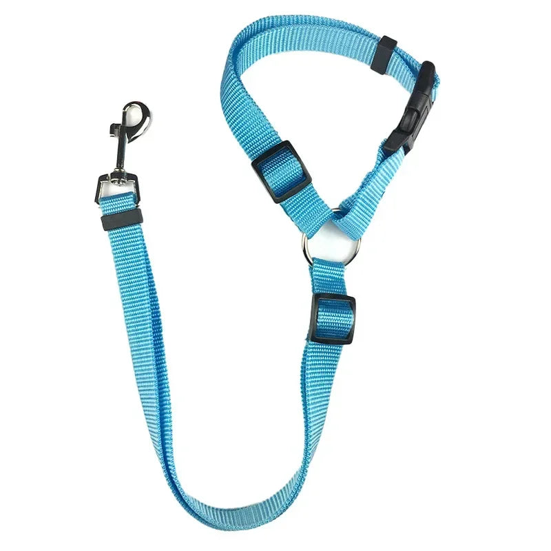 Car Seat Belt for Dogs 2 in 1 Nylon Lead Leash Adjustable Backseat Safety Pet Harness Travel Collar Accessories pet collars