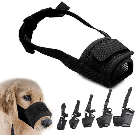 1pc Adjustable Dog Muzzle Breathable Dog Mouth Cover Muzzle Collar Anti Barking Pet Mouth Muzzles for Dogs  Accessories