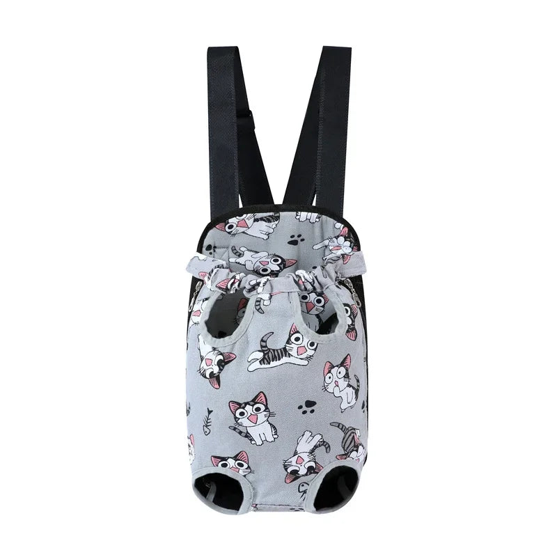 Denim Pet Dog & Cat Backpack for Outdoor Travel for Dogs & Cats with Breathable Shoulder Straps
