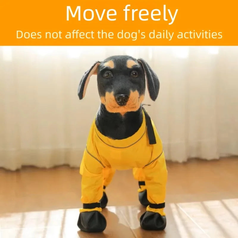 Waterproof Breathable Pet Pants with Foot Cover Antislip and Dirt Resistant Dog Trousers with Foot Cover Indoor and Outdoor Use