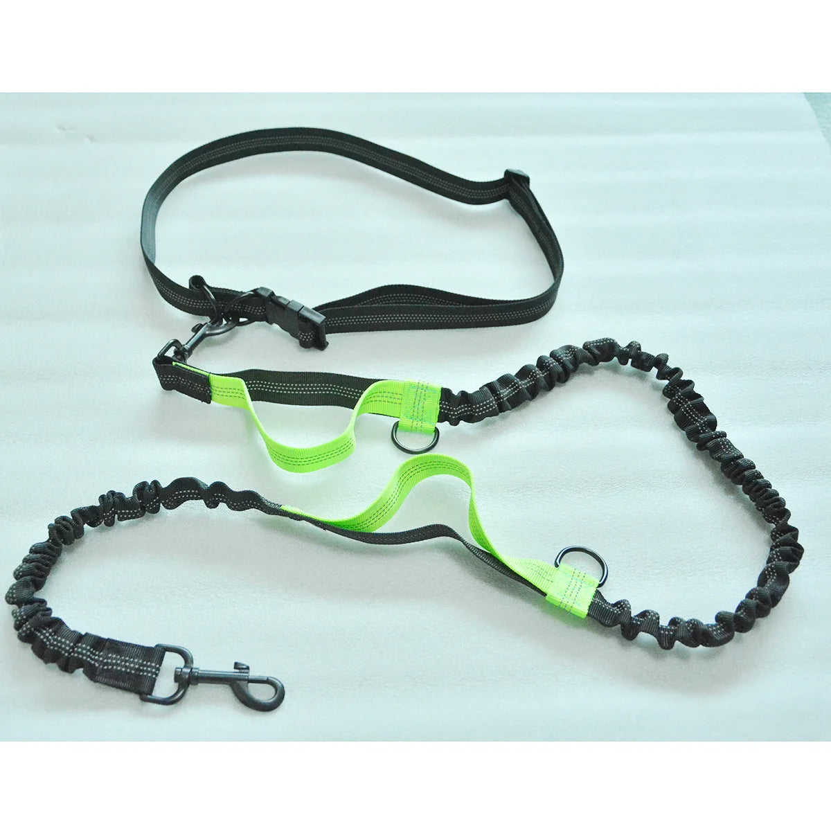 Double elastic reflective running leash,  portable and retractable dog leash