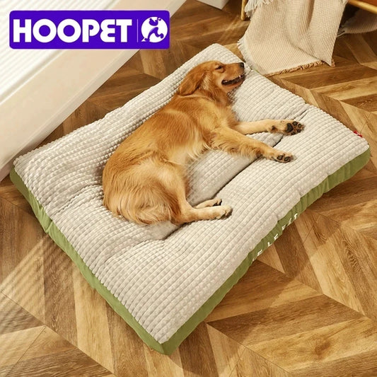 HOOPET Winter Warm Dog Sleeping Bed, Soft Fleece Blanket, Detachable Mat Cushion for Small Medium Large Dogs
