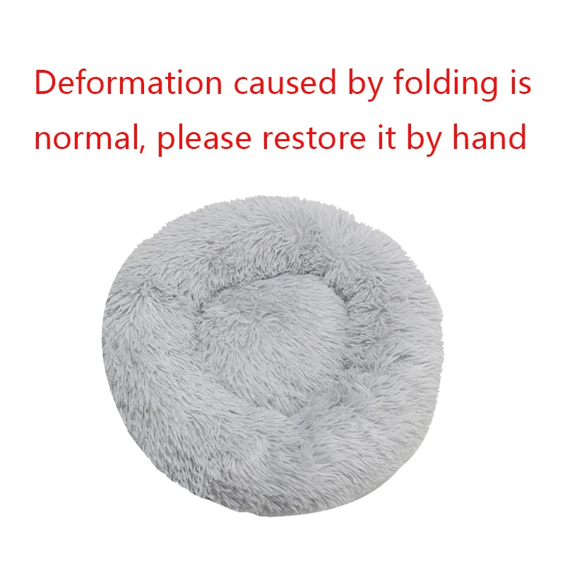 Round Dog & Cat Bed, Plush Basket for Dogs & Cats, Washable Pet Bed for Small Medium Large Dogs or Sofa for Cats