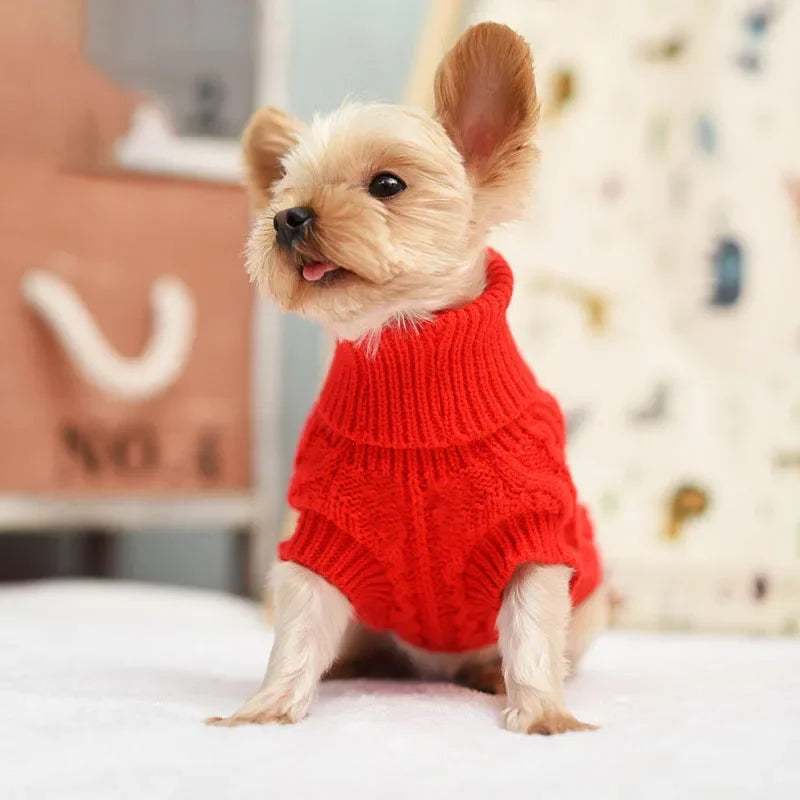 Dog Winter Clothes Knitted Pet Clothes For Small Medium Dogs Chihuahua Puppy Pet Sweater Yorkshire Pure Dog Sweater