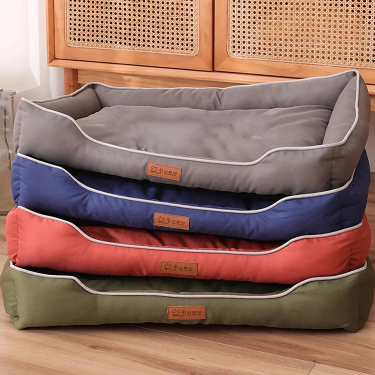 Four Season Square Dog & Cat Bed for Large Dogs, Mattress is Bite-resistant, Soft Thickened and Waterproof