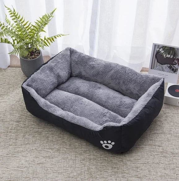 Black Dog Bed. Plush Sleeping Bed for Large, Medium and Small Dogs, Non-Slip and Bite-Resistant.