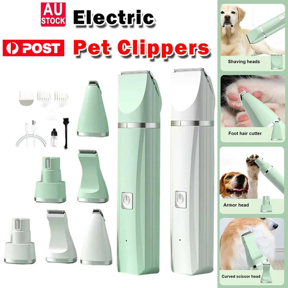 Professional 4-in-1 Electric Pet Grooming Tool Set Dog Hair Clippers USB Rechargeable 
Cats Haircut Trimmer Shaver  Supplies